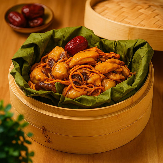 [LIMITED] Lotus Wrapped Steamed Chicken with Cordyceps Flowers and Shiitake 荷葉蟲草花臘腸蒸雞